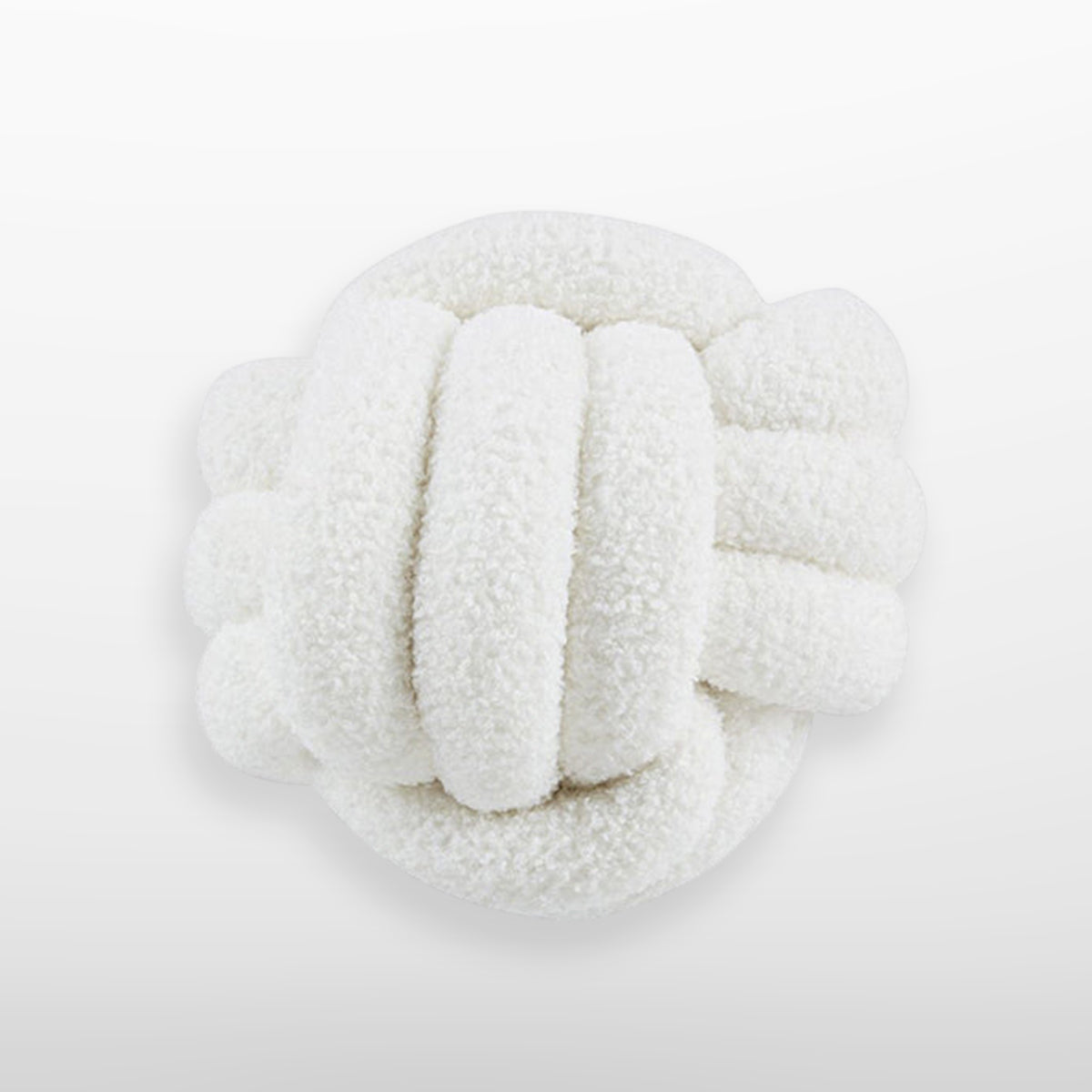 Caryatid – Wit Bouclé Knoopkussen