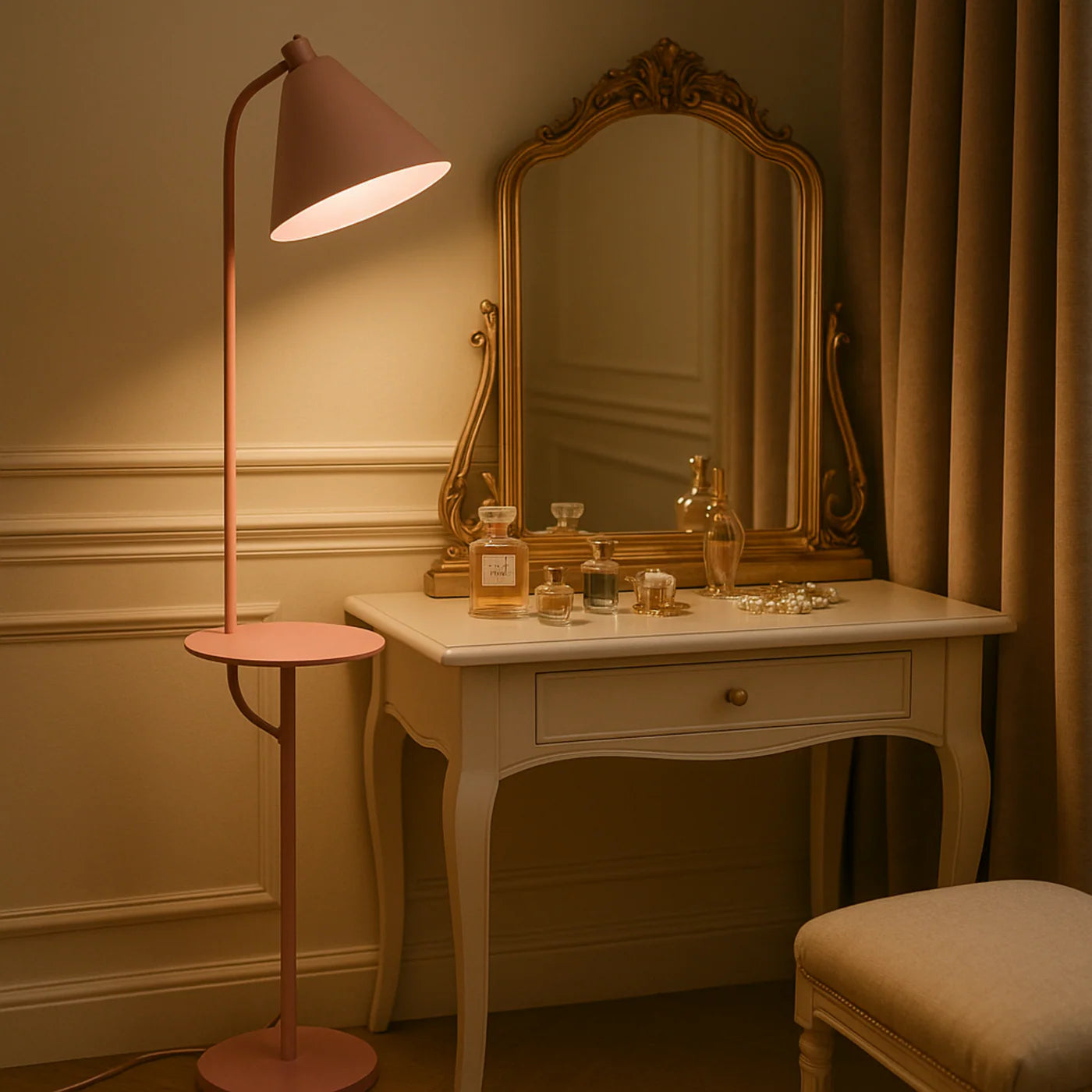 Nordéa Rose – LED Vloerlamp met Tafel