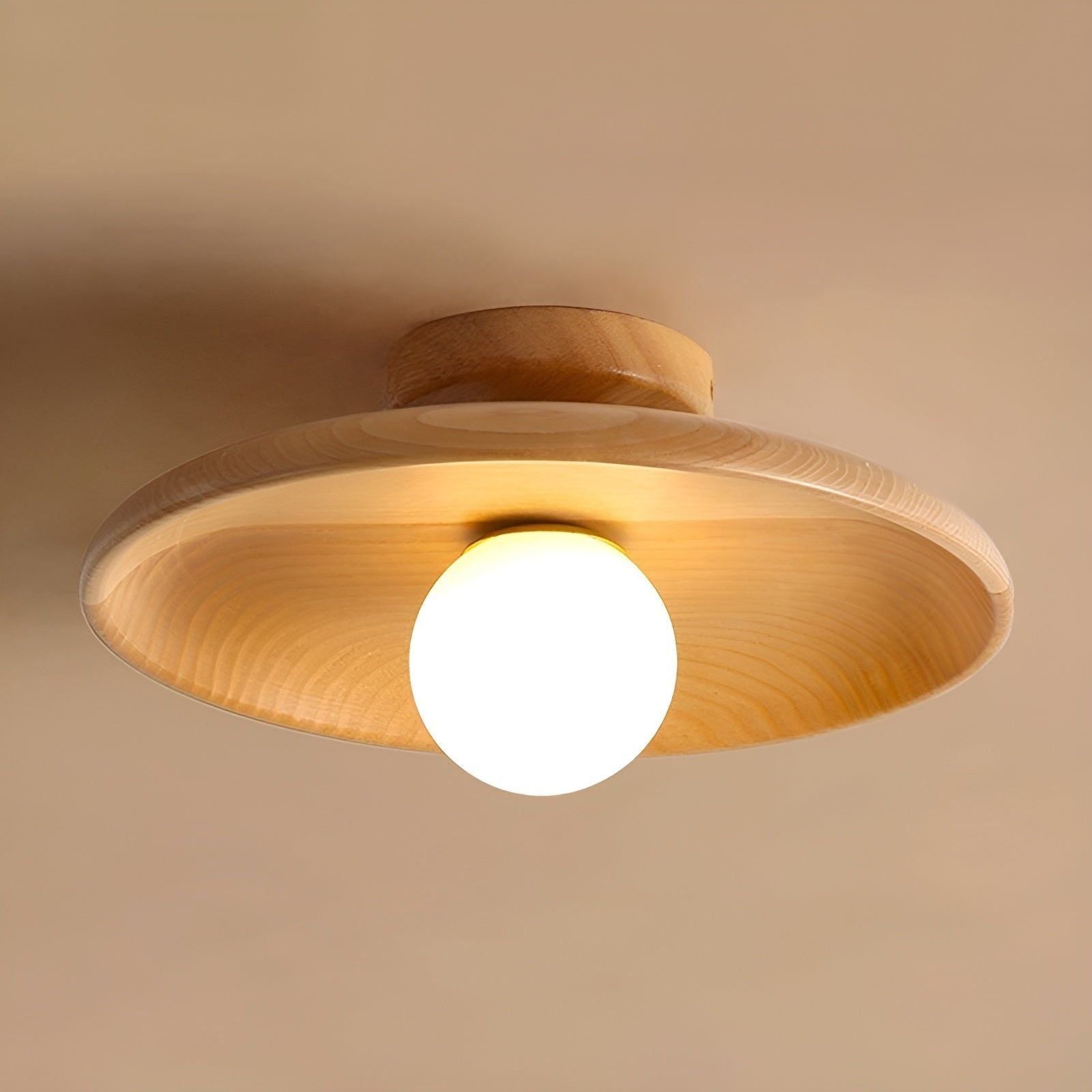 ZenWood LED Plafondlamp – Minimalistische Rust in Wabi-Sabi Stijl