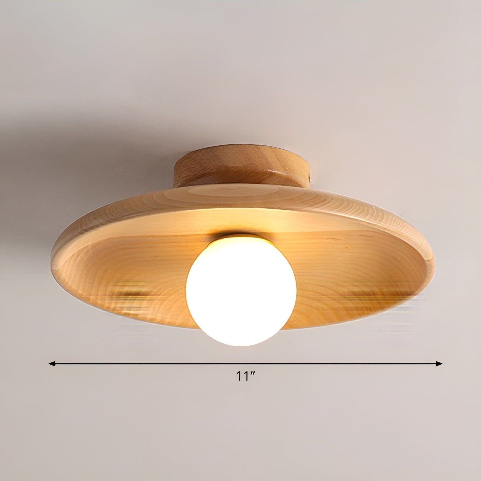 ZenWood LED Plafondlamp – Minimalistische Rust in Wabi-Sabi Stijl
