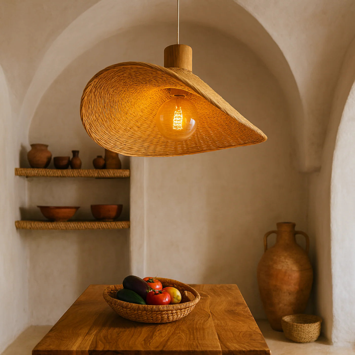 Orris Rotan – Industriële Rotan Hanglamp uit Tunesië