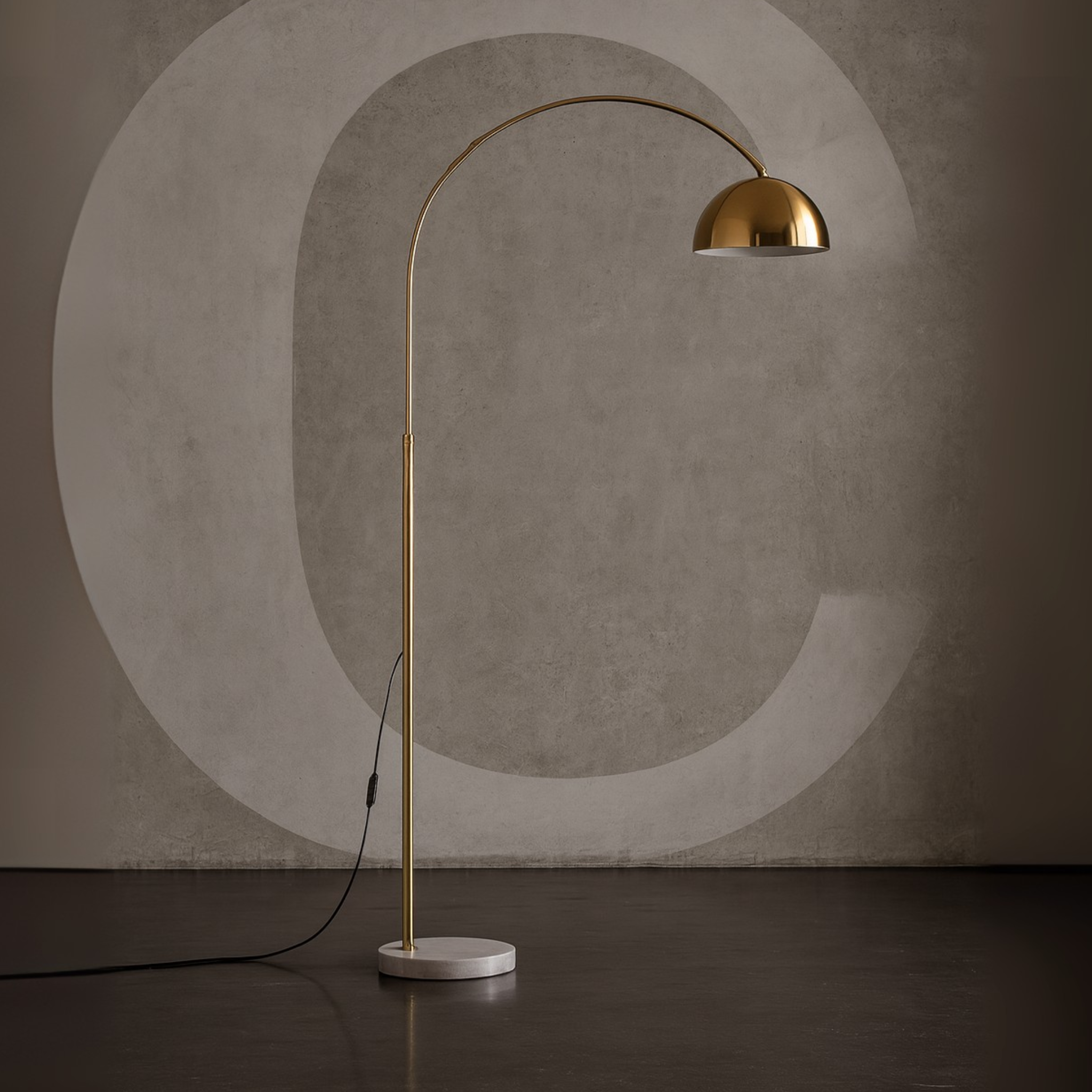 Aurora Arc Booglamp – Modern Design met Gouden Accent & LED