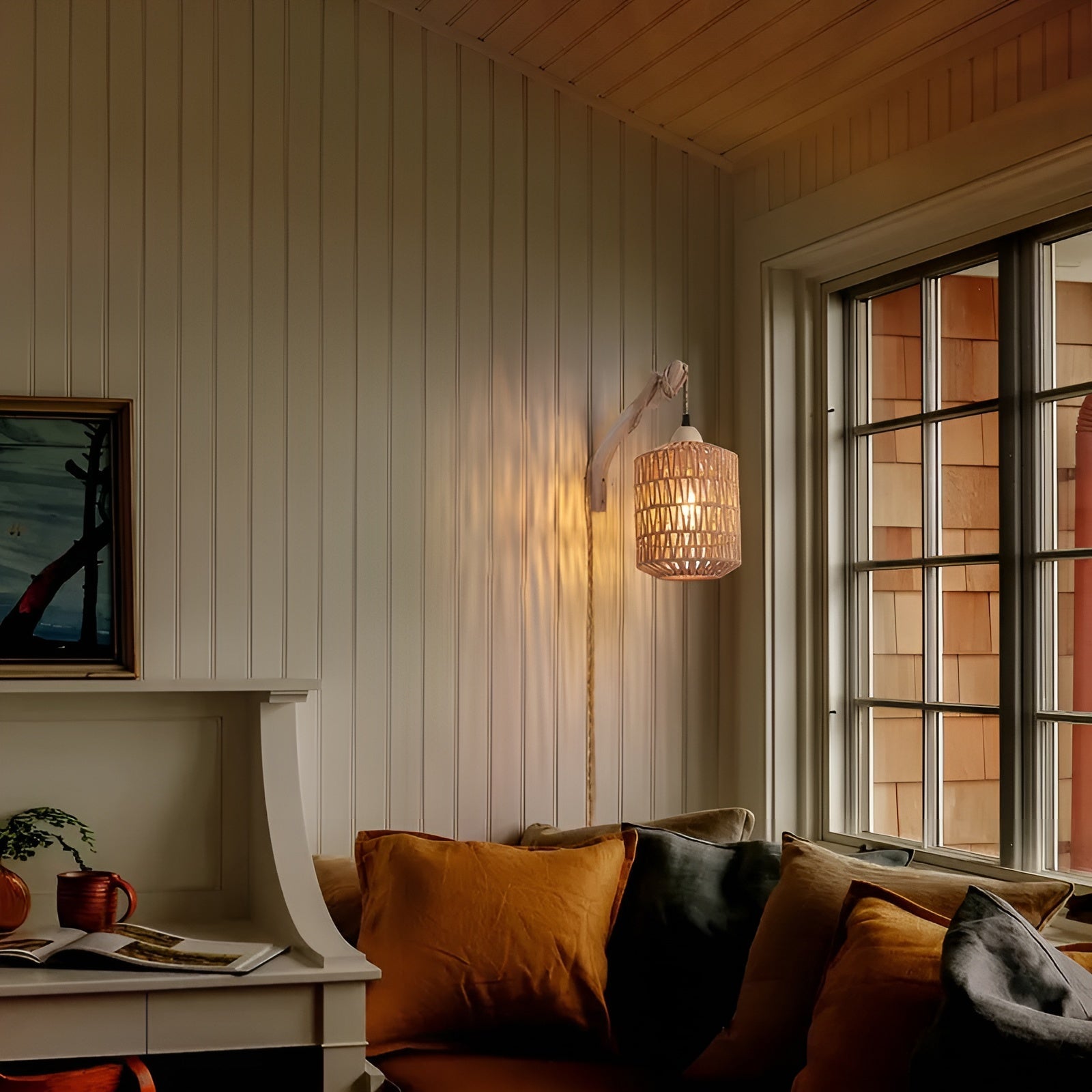 Natura weave Wandlamp – Handgeweven Boho Designlamp