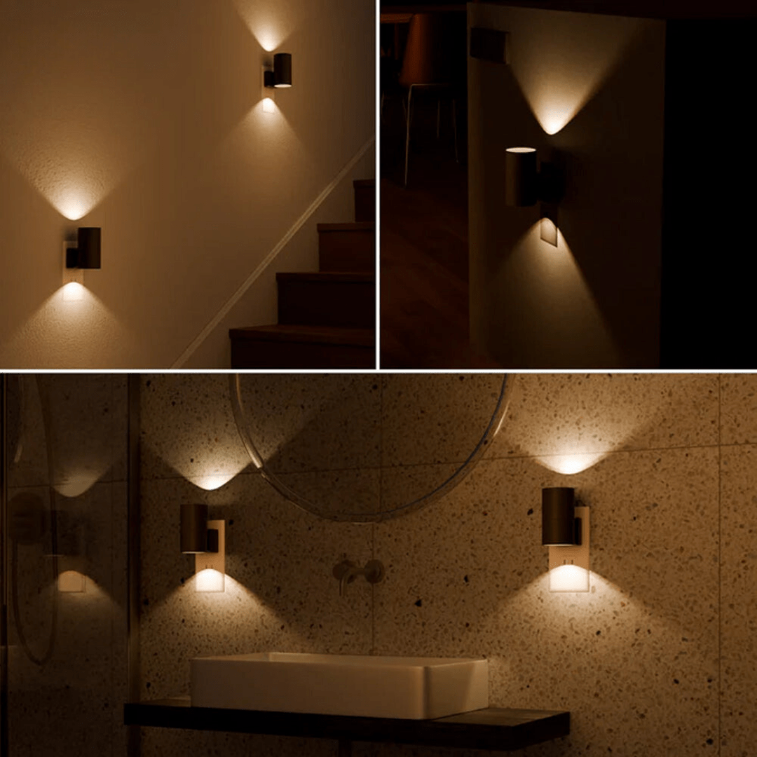 Wandlamp met lichtsensor en stopcontact – Bonq