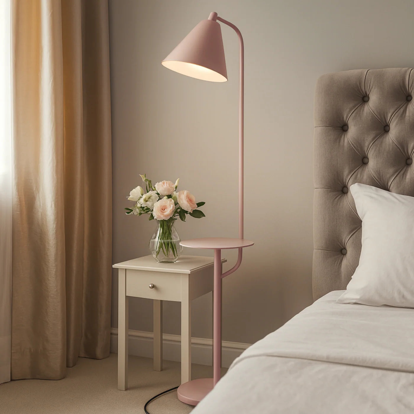 Nordéa Rose – LED Vloerlamp met Tafel