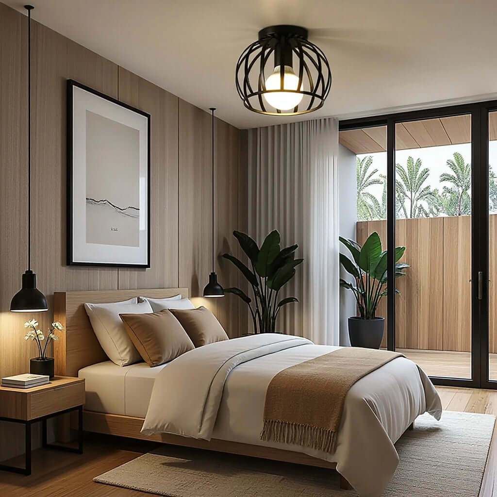 Havryn – Industriële Plafonnière met Open Design