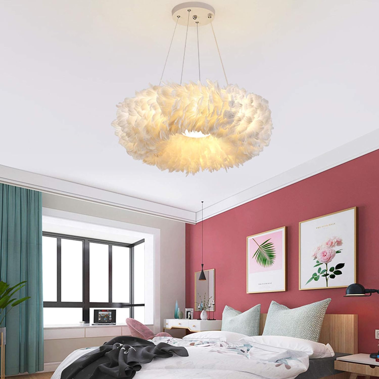 Fiora – Moderne Romantische Veer Chandelier
