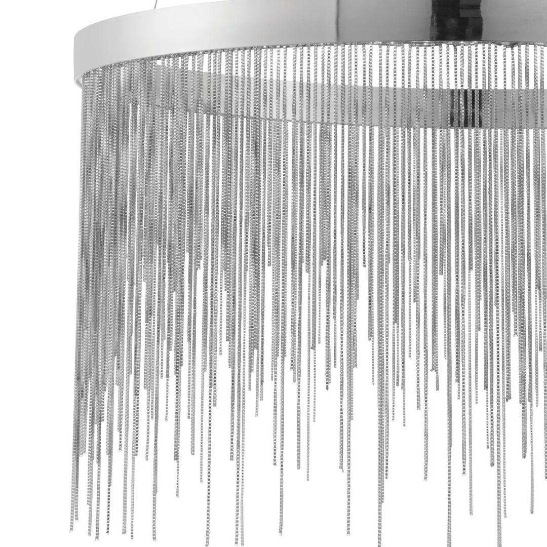 Hanglamp van chroom met kettingeffect – Bonq