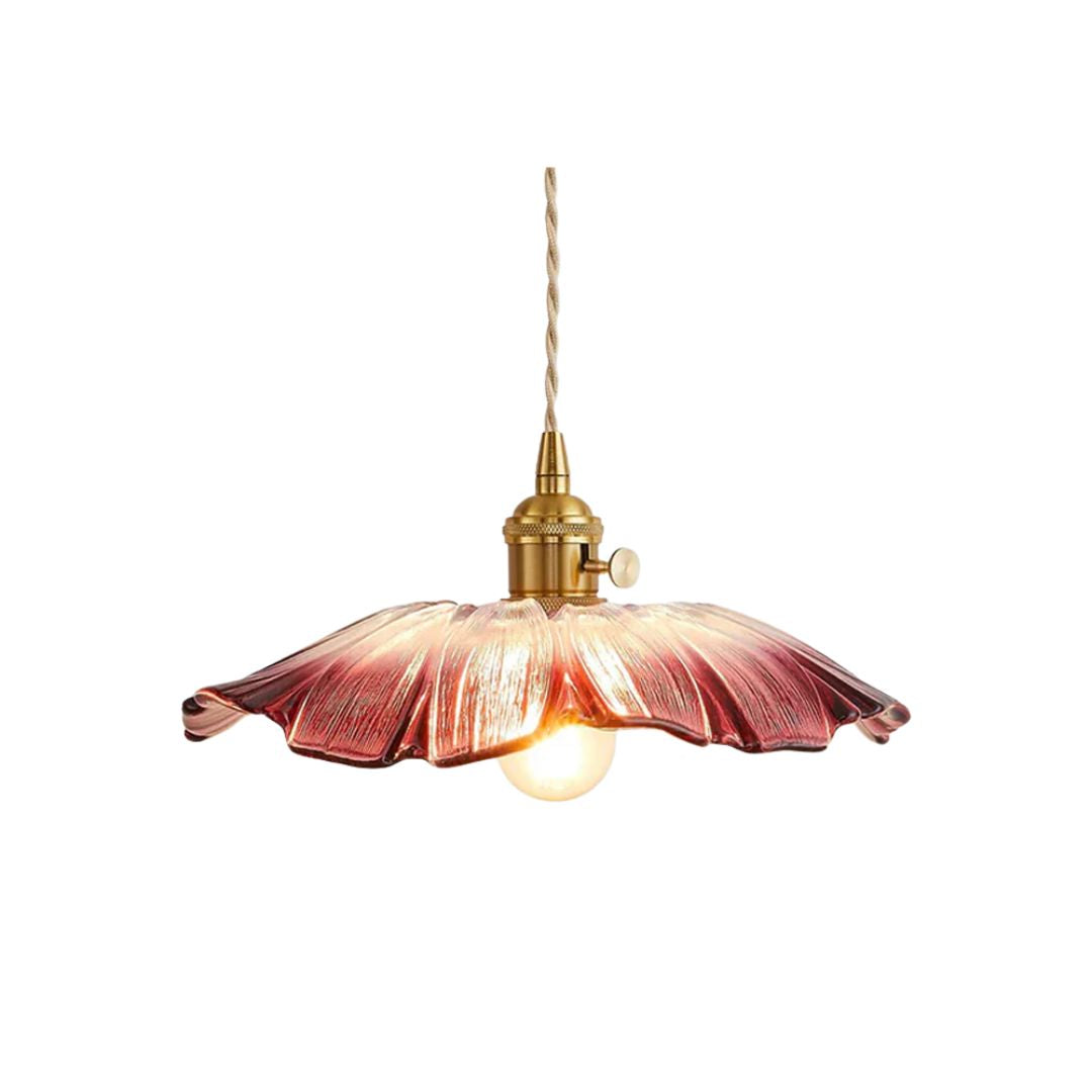 Glazen hanglamp met metalen fitting – Bonq