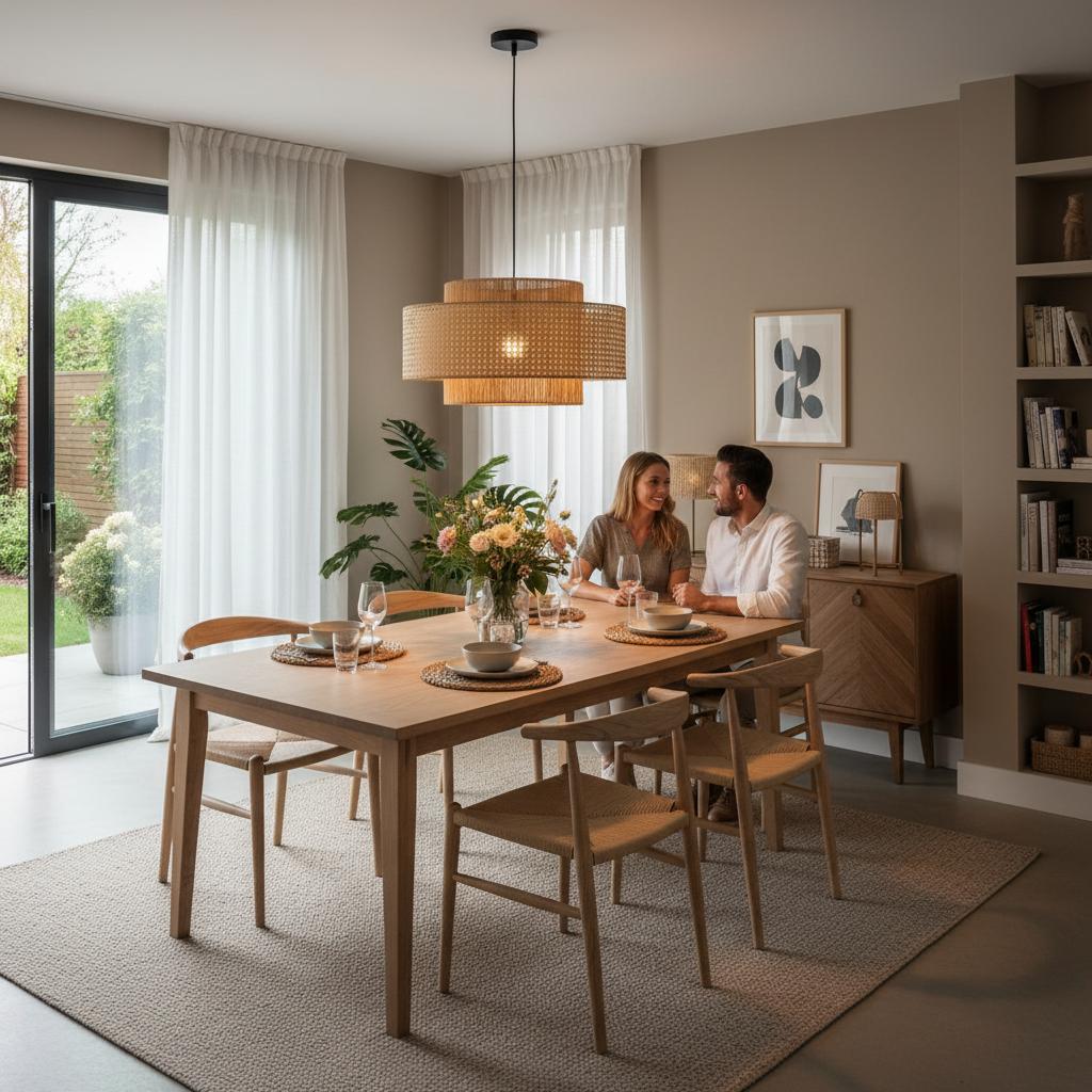 Hempora Wabi-Sabi Hanglamp – Handgemaakt van Henneptouw & Rotan