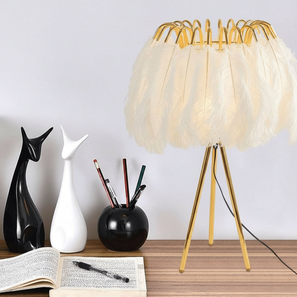 GlowFeather – Nacht- tafellamp met Pluimen