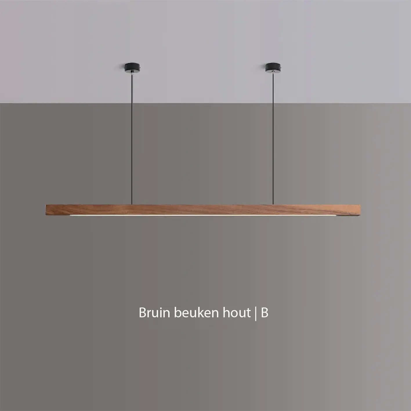 Glødra – Langwerpige Houten Hanglamp met Minimalistische Uitstraling