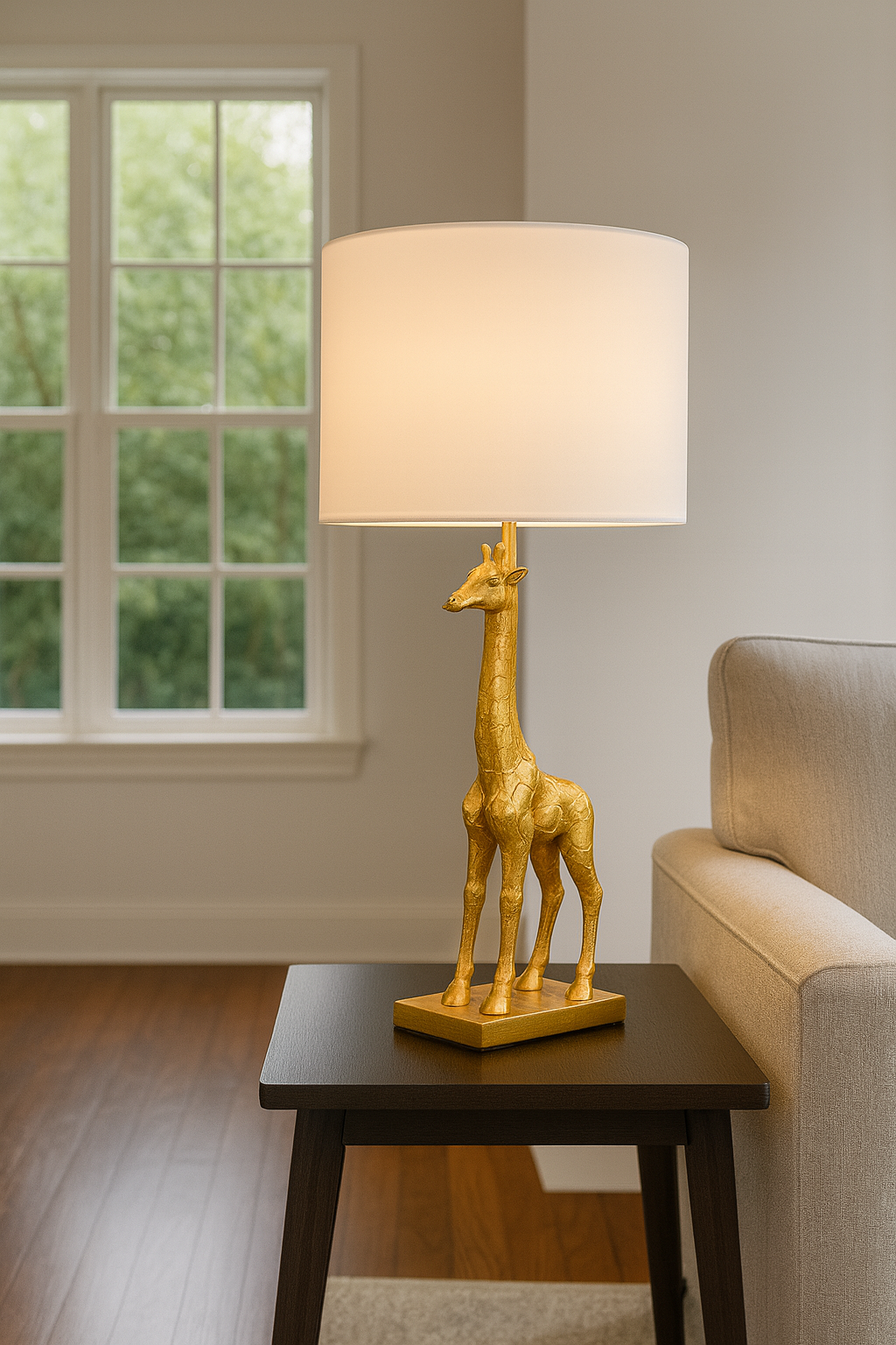 GiraLuxe – Gouden Giraffe Tafellamp