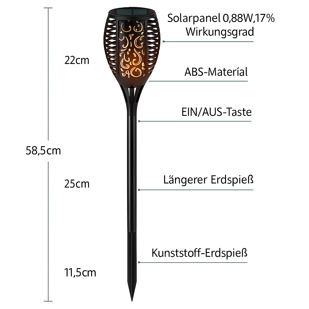 Dansende Zonnevlam Buitenlamp