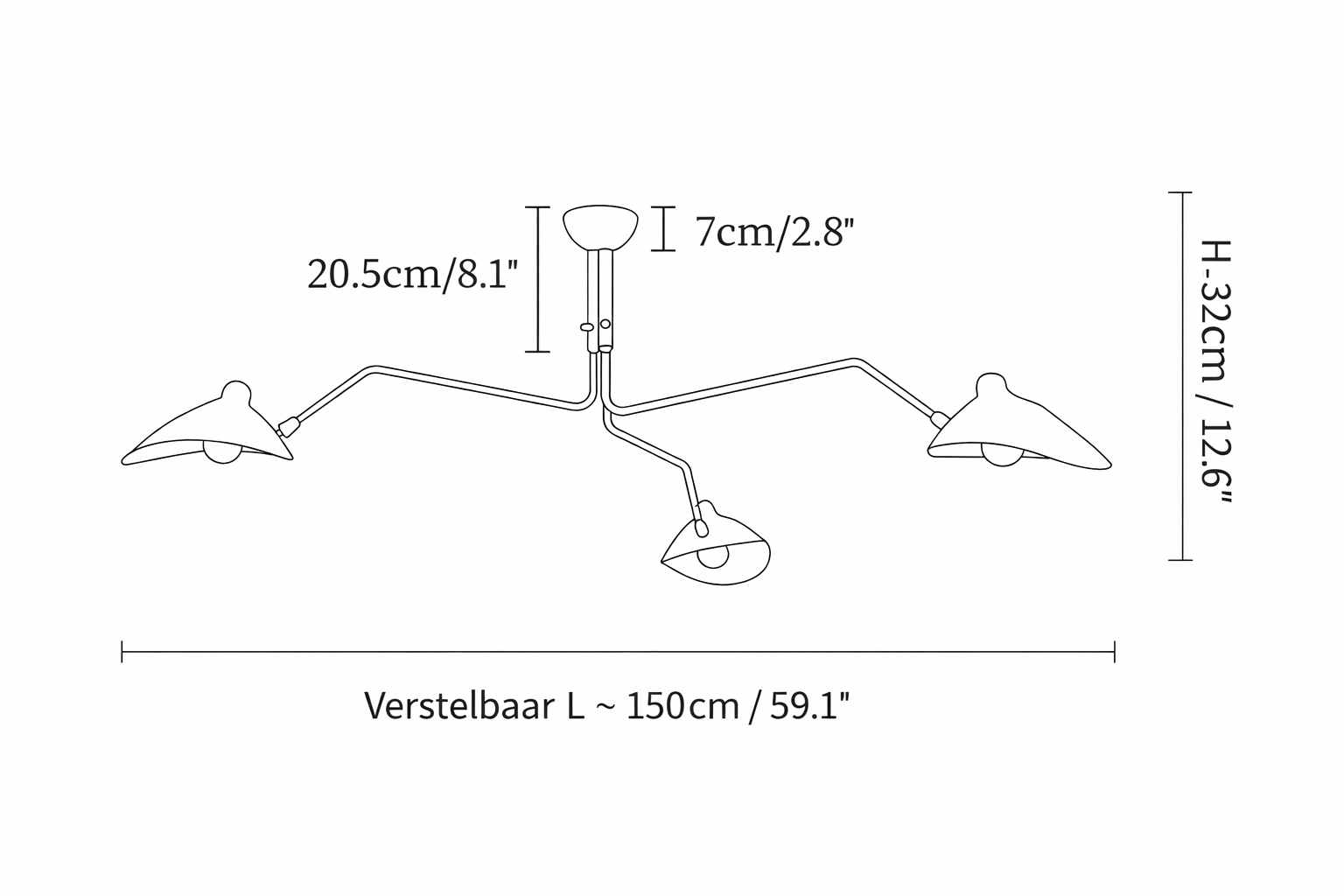 Hanglamp van metaal, aluminium en messing – Bonq