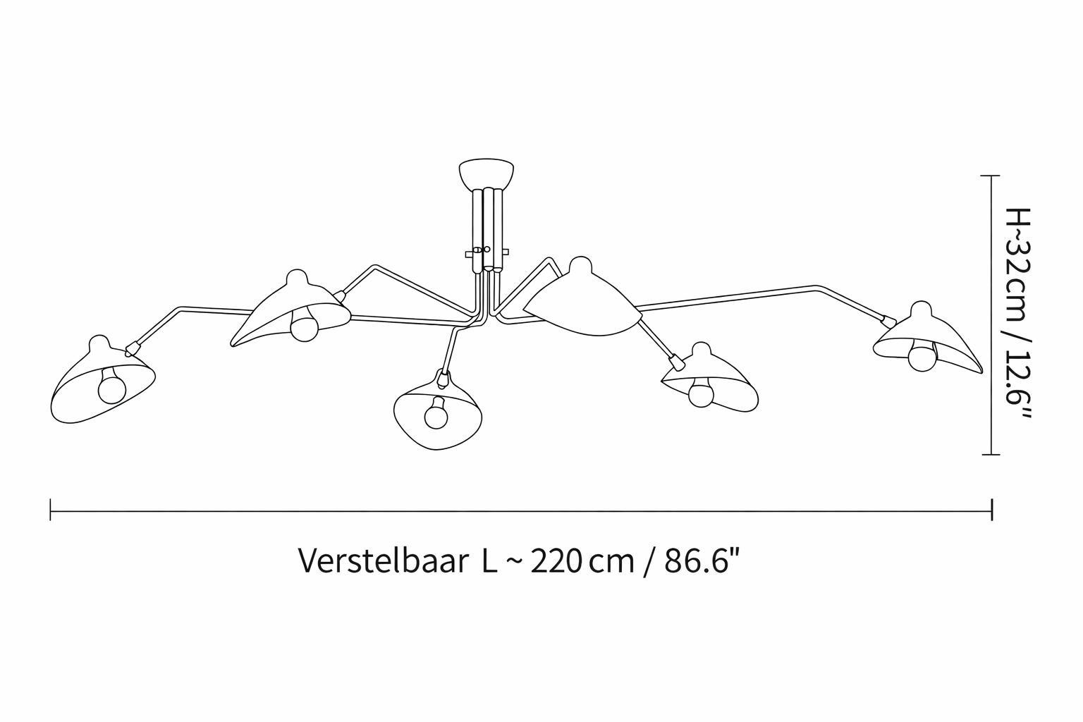 Hanglamp van metaal, aluminium en messing – Bonq