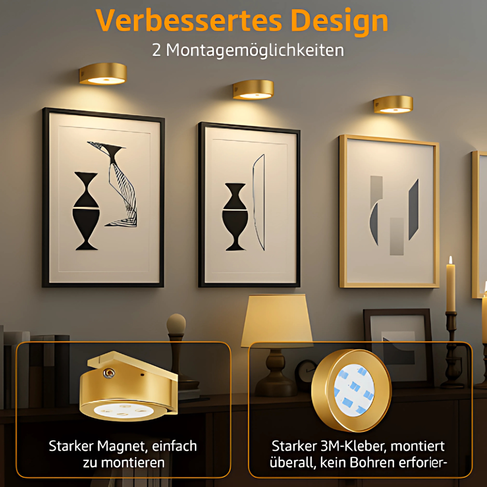 Magnetisch muurlamp voor kunst en design