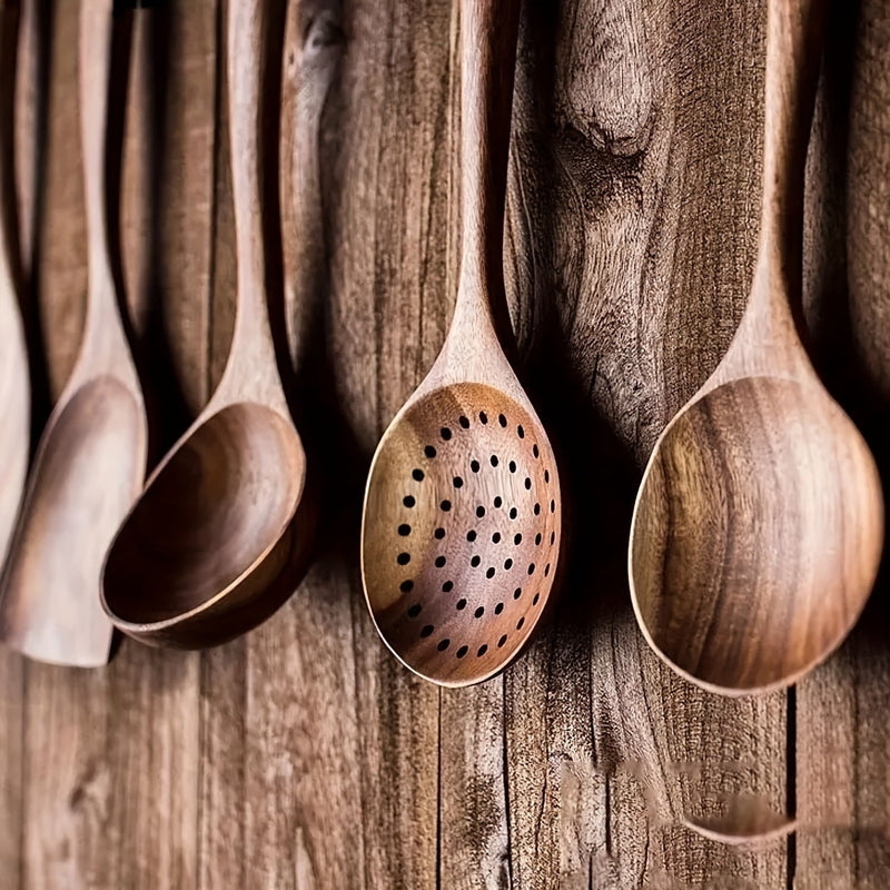 Silvara – 5-delige Houten Keukengerei Set met Natuurlijke Uitstraling
