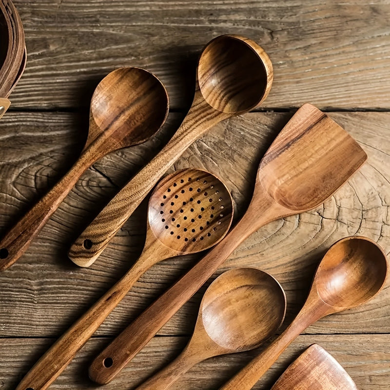 Silvara – 5-delige Houten Keukengerei Set met Natuurlijke Uitstraling