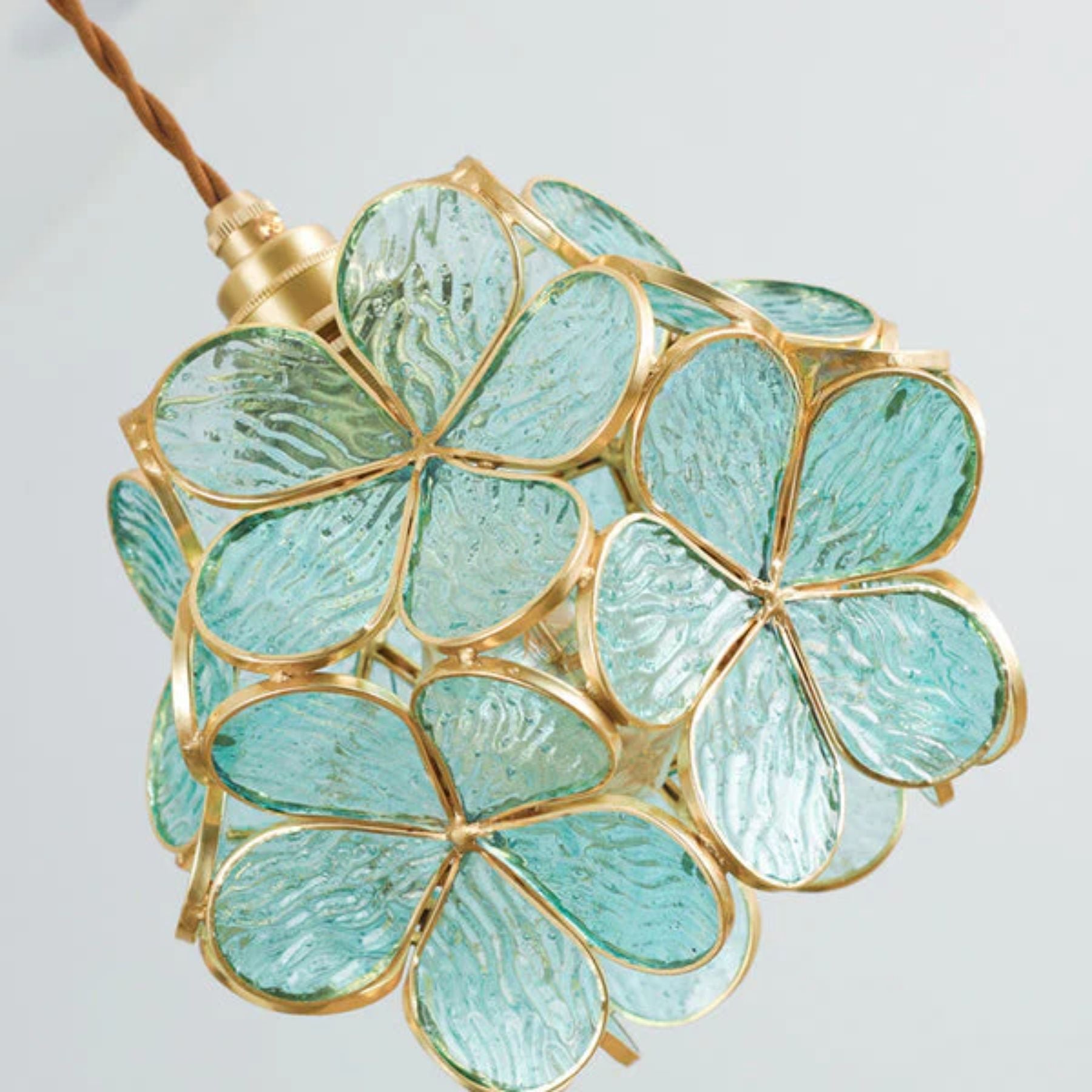 Hanglamp van glas en messing - bonq