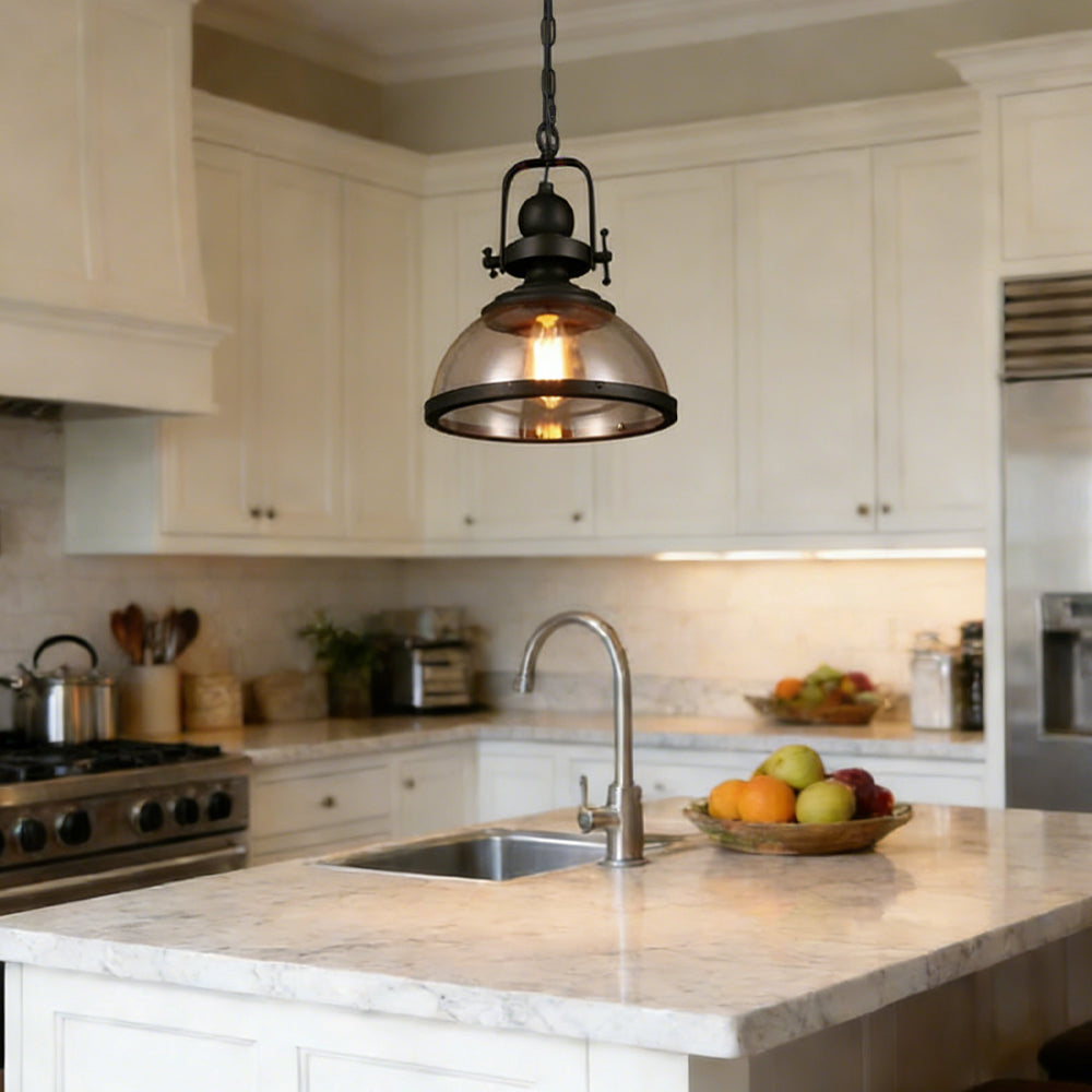 Hanglamp van ijzer en glas – Bonq