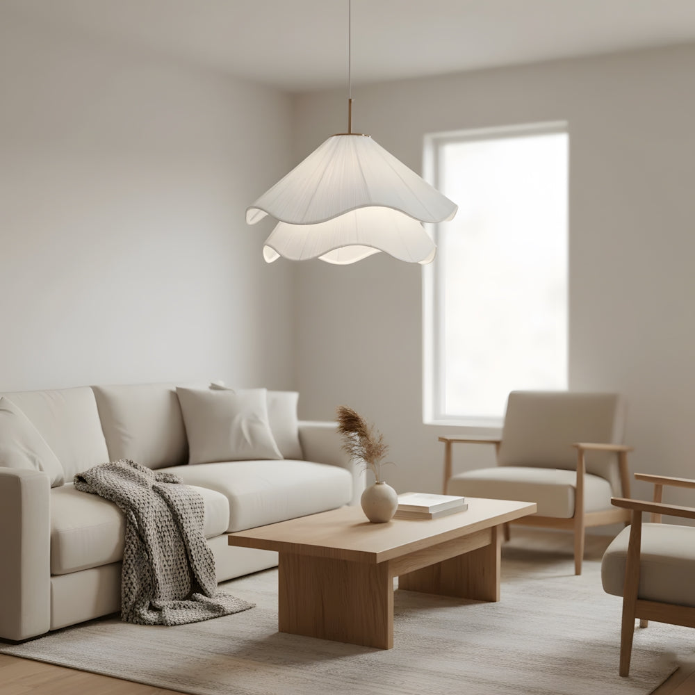 Hanglamp van metaal en stof – Bonq