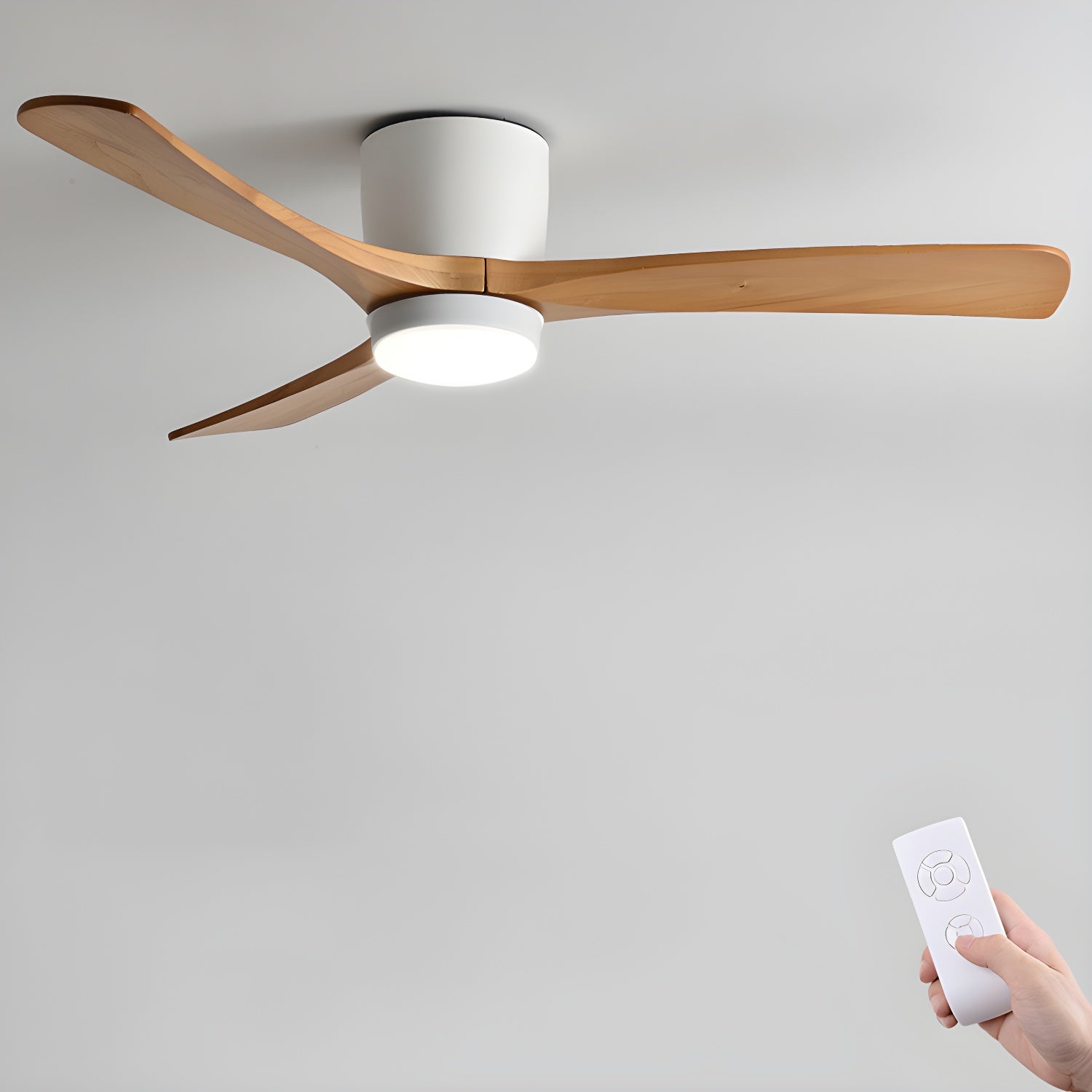 Zenviro houten plafondventilator met verlichting