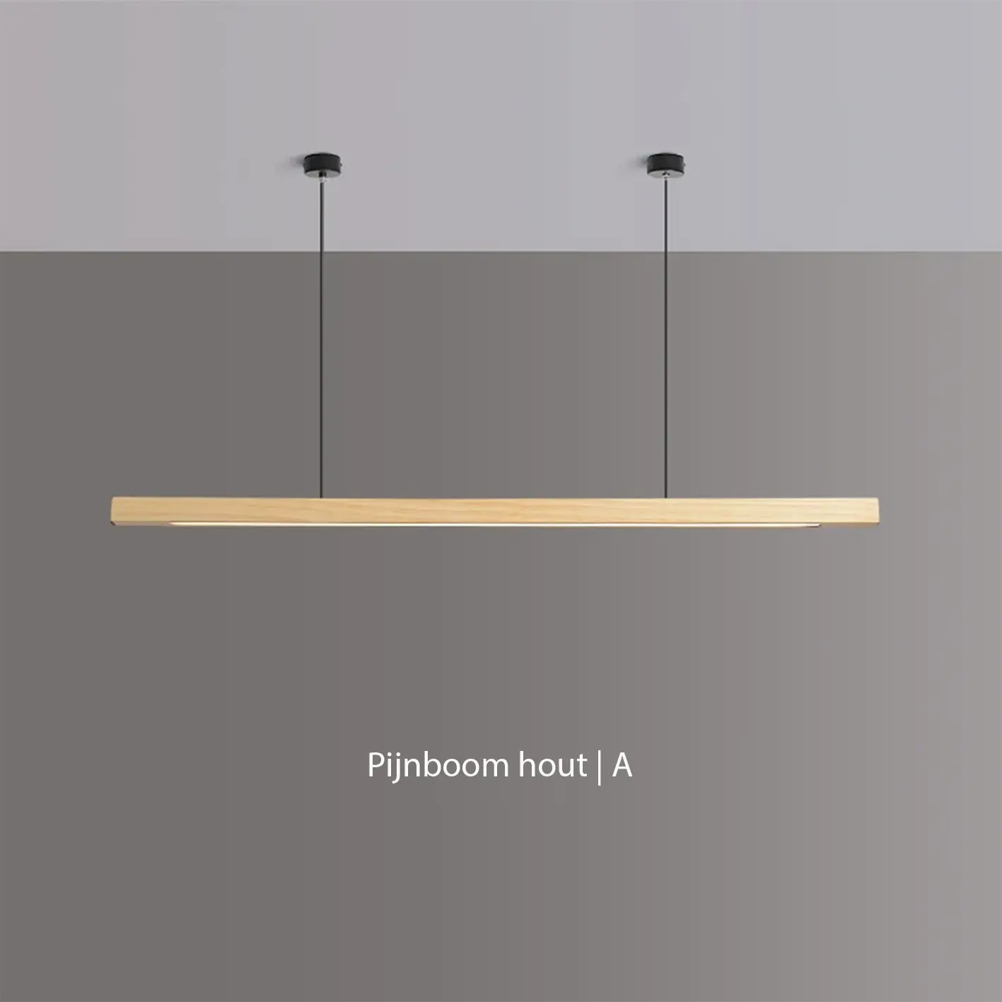 Glødra – Langwerpige Houten Hanglamp met Minimalistische Uitstraling