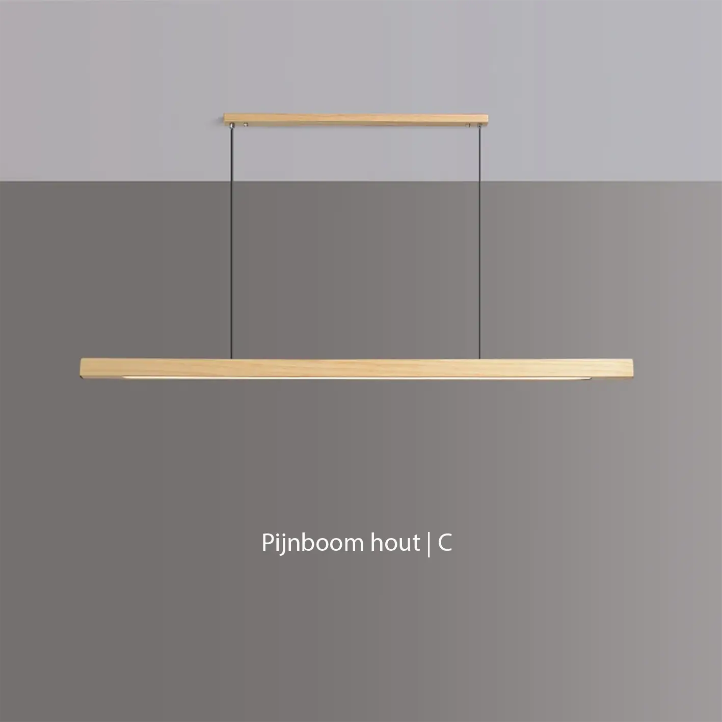 Glødra – Langwerpige Houten Hanglamp met Minimalistische Uitstraling