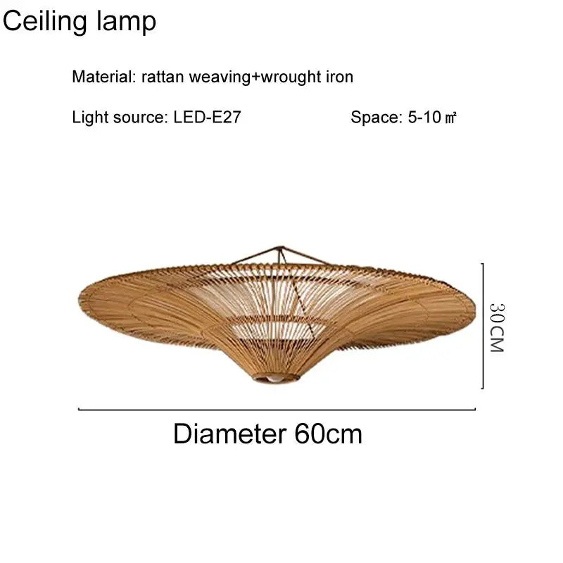 Handgemaakte Rotan Wabi-Sabi Lamp