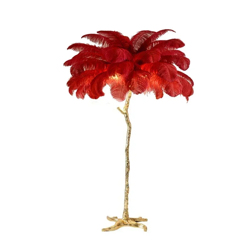 Merovia™ Luxe Struisvogel Veren Vloerlamp