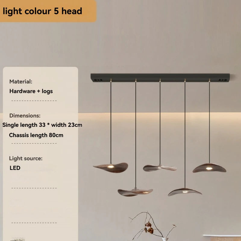 Mavento™ Tijdloze houten kroonluchter in walnootkleur