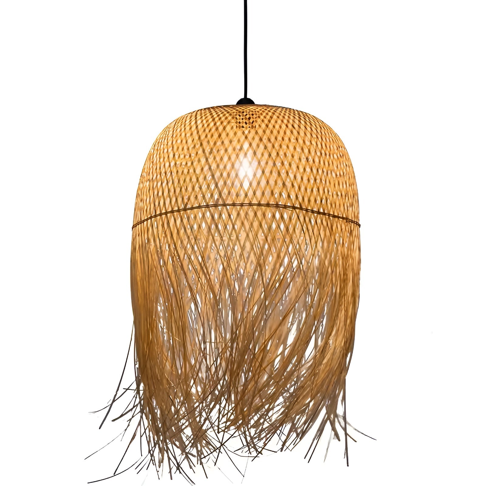 BambuWeave Hanglamp – Handgemaakt van Natuurlijk Bamboe & Rotan