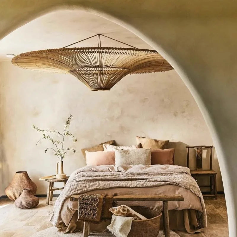 Handgemaakte Rotan Wabi-Sabi Lamp