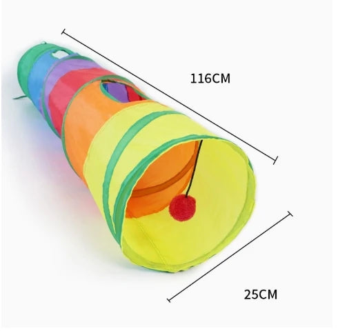 PawQuest™ Opvouwbare Kattentunnel – Lange T/Y Manieren Speeltunnel voor Binnenkatten