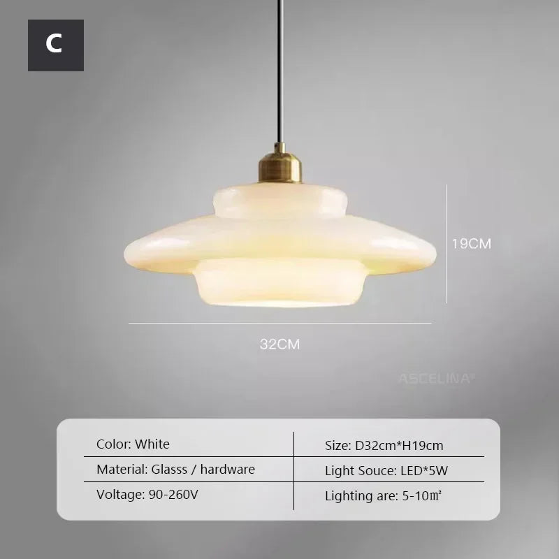 Meliora™ Vintage Glazen Kroonluchter in Melkwit Glas