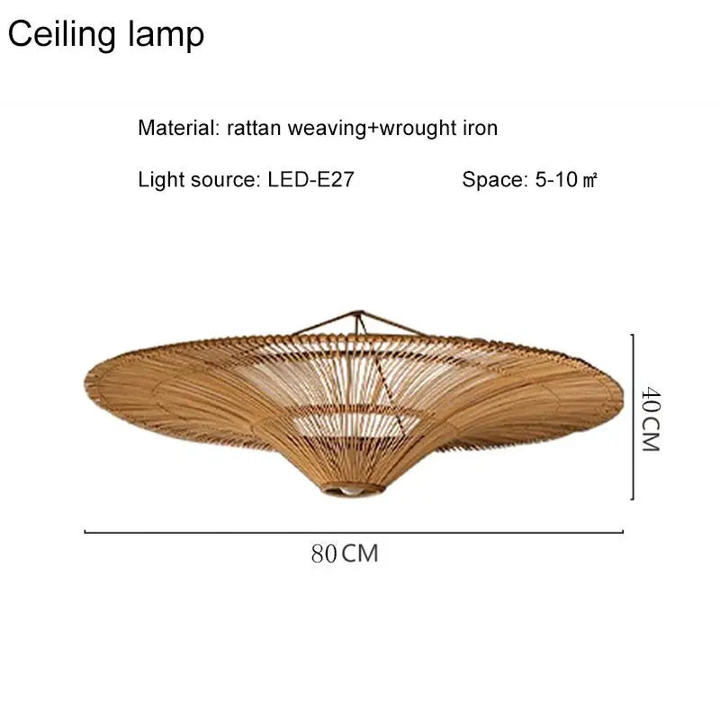 Handgemaakte Rotan Wabi-Sabi Lamp