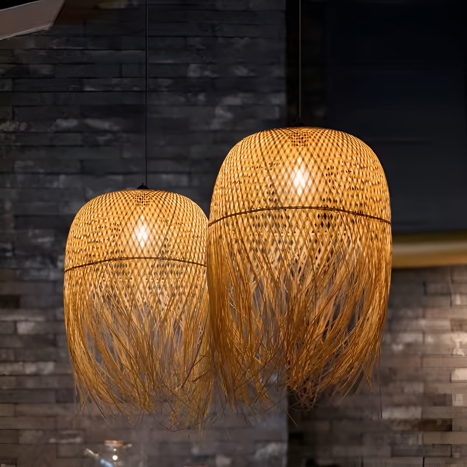 BambuWeave Hanglamp – Handgemaakt van Natuurlijk Bamboe & Rotan