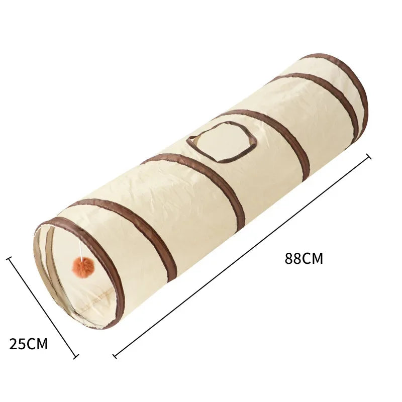 PawQuest™ Opvouwbare Kattentunnel – Lange T/Y Manieren Speeltunnel voor Binnenkatten