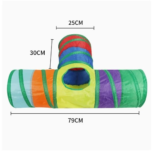 PawQuest™ Opvouwbare Kattentunnel – Lange T/Y Manieren Speeltunnel voor Binnenkatten