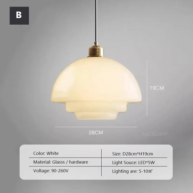 Meliora™ Vintage Glazen Kroonluchter in Melkwit Glas