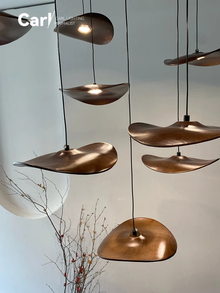 Mavento™ Tijdloze houten kroonluchter in walnootkleur