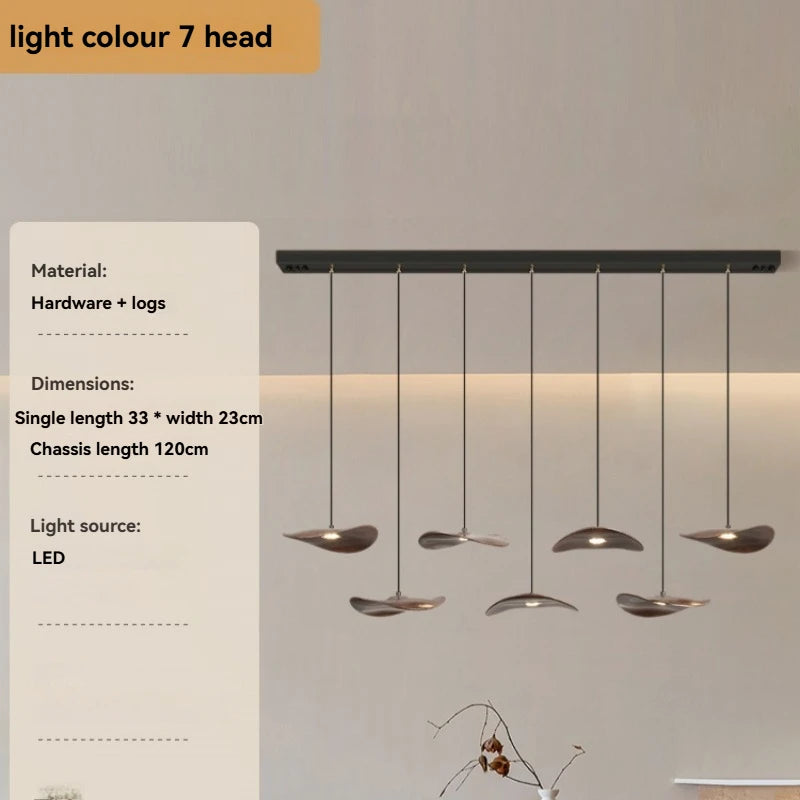 Mavento™ Tijdloze houten kroonluchter in walnootkleur