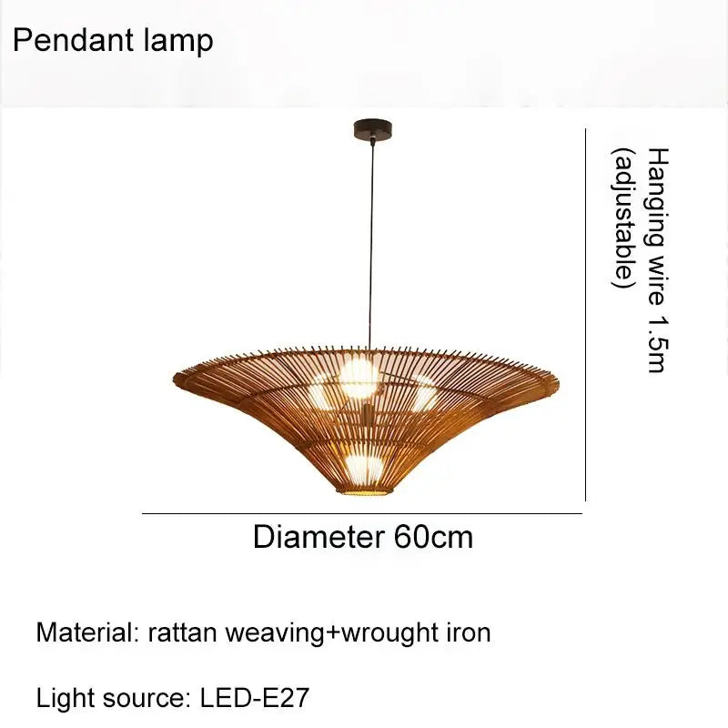 Handgemaakte Rotan Wabi-Sabi Lamp