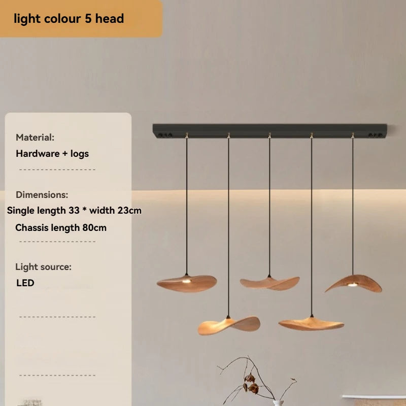 Mavento™ Tijdloze houten kroonluchter in walnootkleur