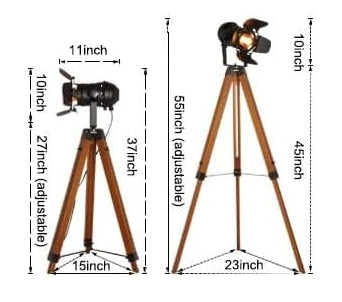 Cinear – Industriële Cinema Vloerlamp met Houten Statief