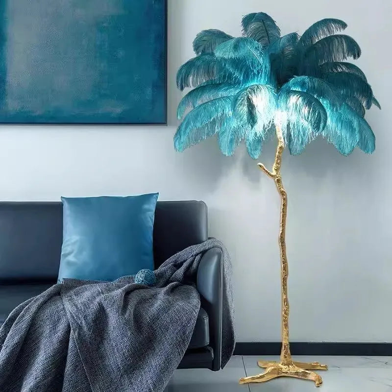 Merovia™ Luxe Struisvogel Veren Vloerlamp