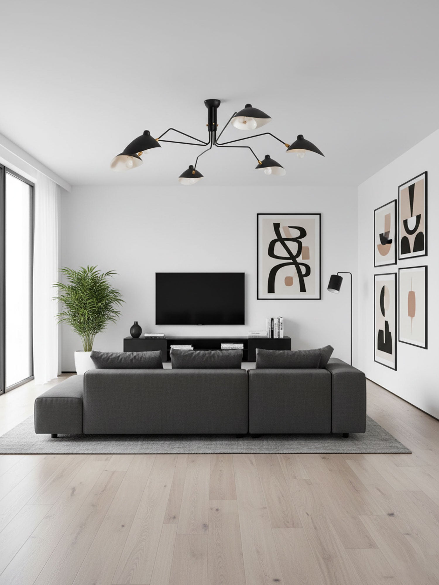 Hanglamp van metaal, aluminium en messing – Bonq