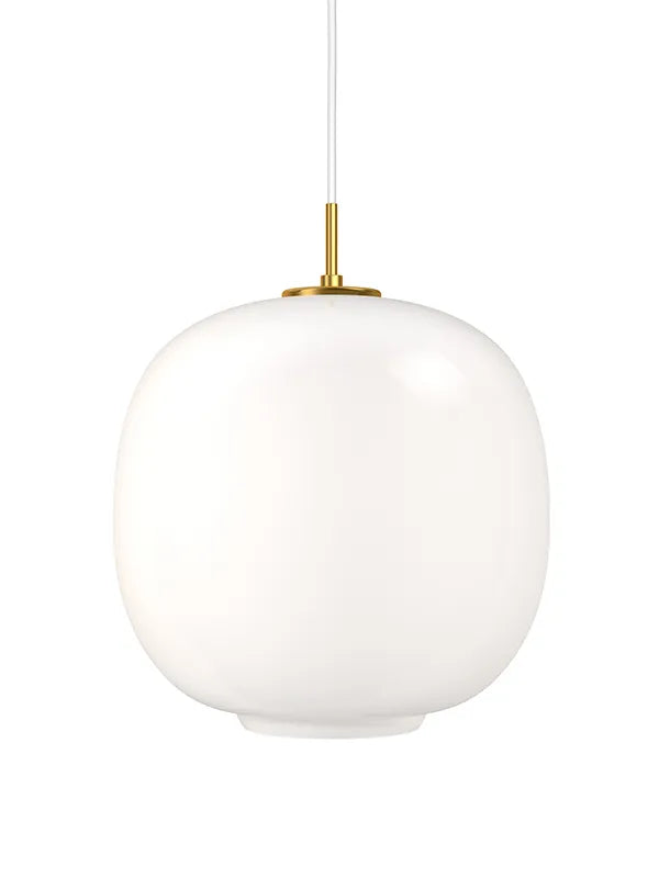 Hanglamp van opaalglas met messing ophanging – Bonq