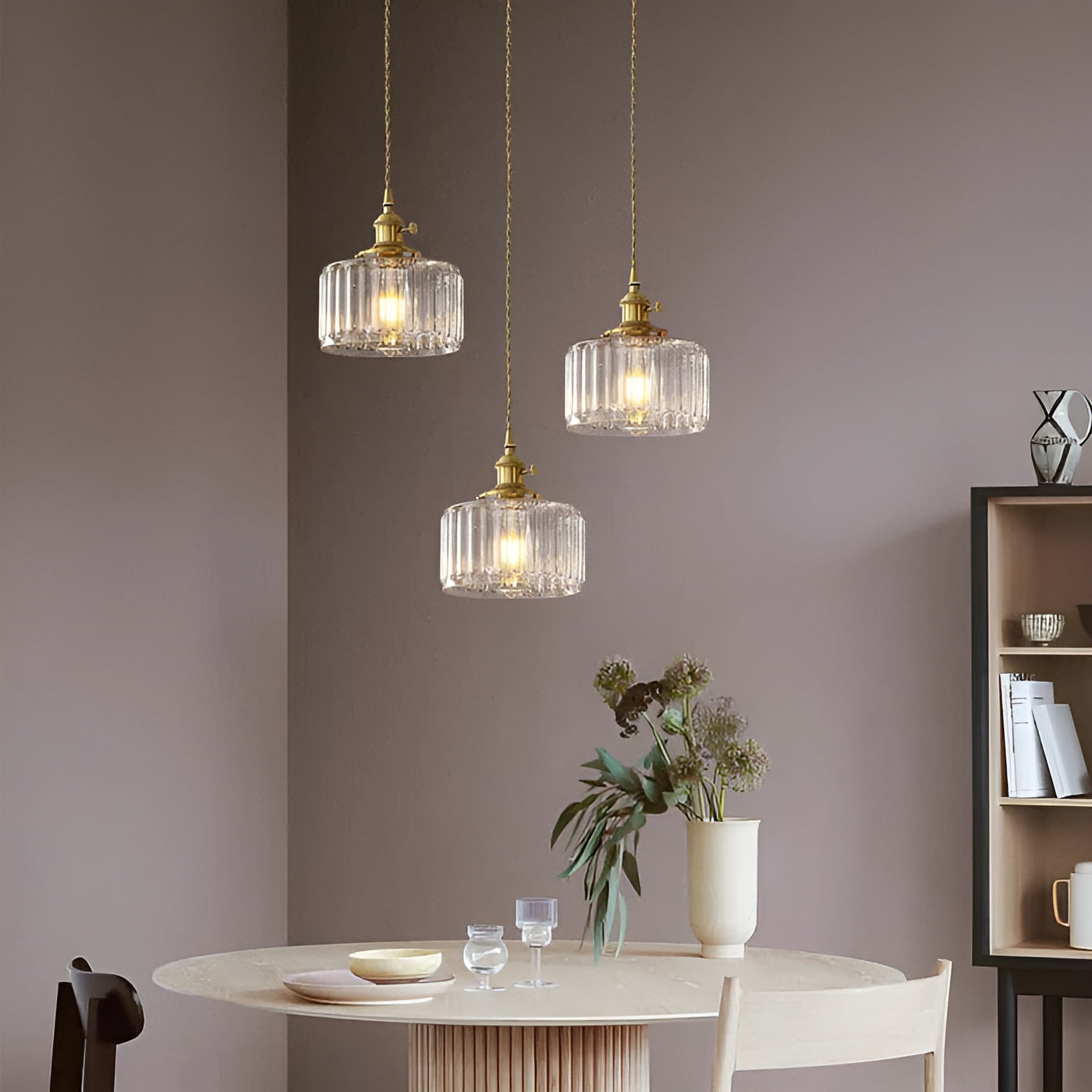 Aurivida Lamp – Elegante Glas Hanglamp met Koperen Accenten